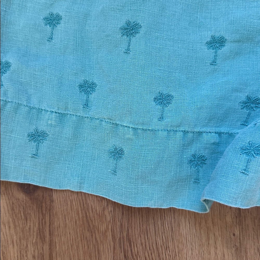 Tommy Bahama Aqua 100% Linen Embroidered Palm Tree Skort Size 6 - Picture 8 of 8
